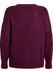Blouse en maille avec motif c&ocirc;tel&eacute; en V et fentes, Violet, Packshot image number 1