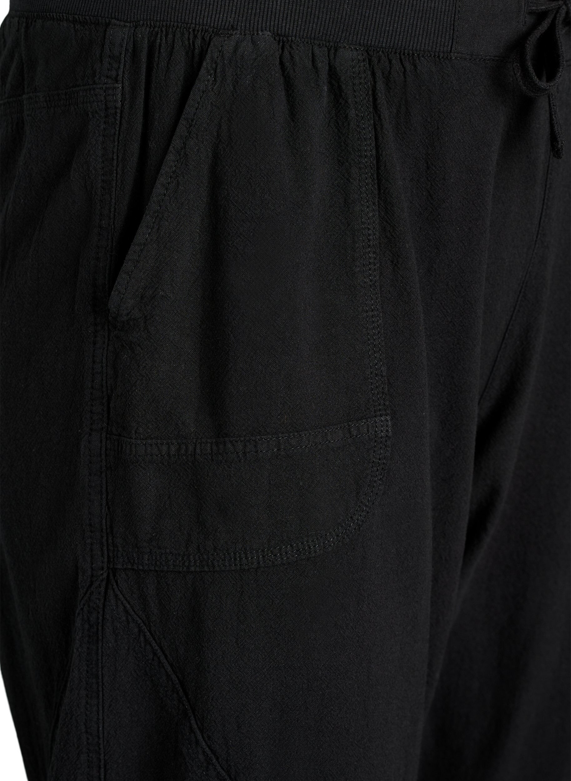 ZizziPantacourt en coton, Noir, Packshot image number 2