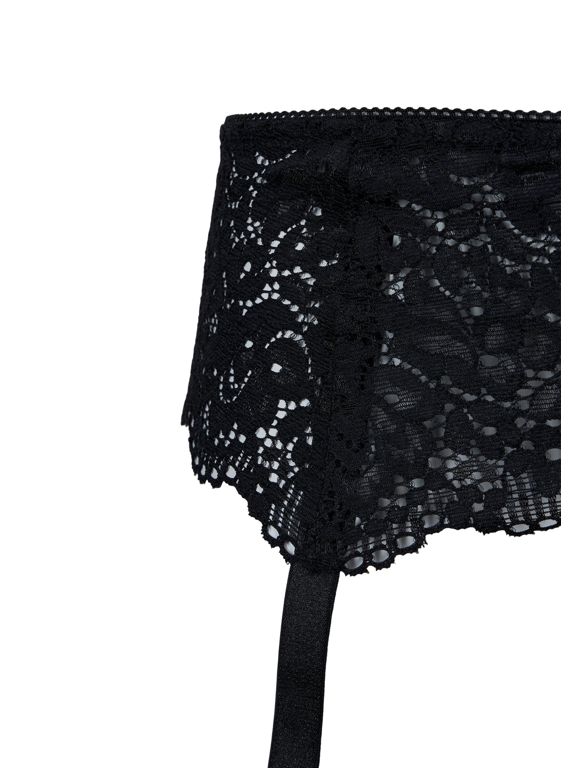 Zizzi Porte-jarretelles en dentelle, Black, Packshot image number 3