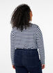 Chemisier à rayures et motif, White w.Navy Stripe, Model image number 1