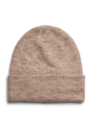 Bonnet tricoté avec de la laine, Deep Taupe Mel., Packshot image number 0