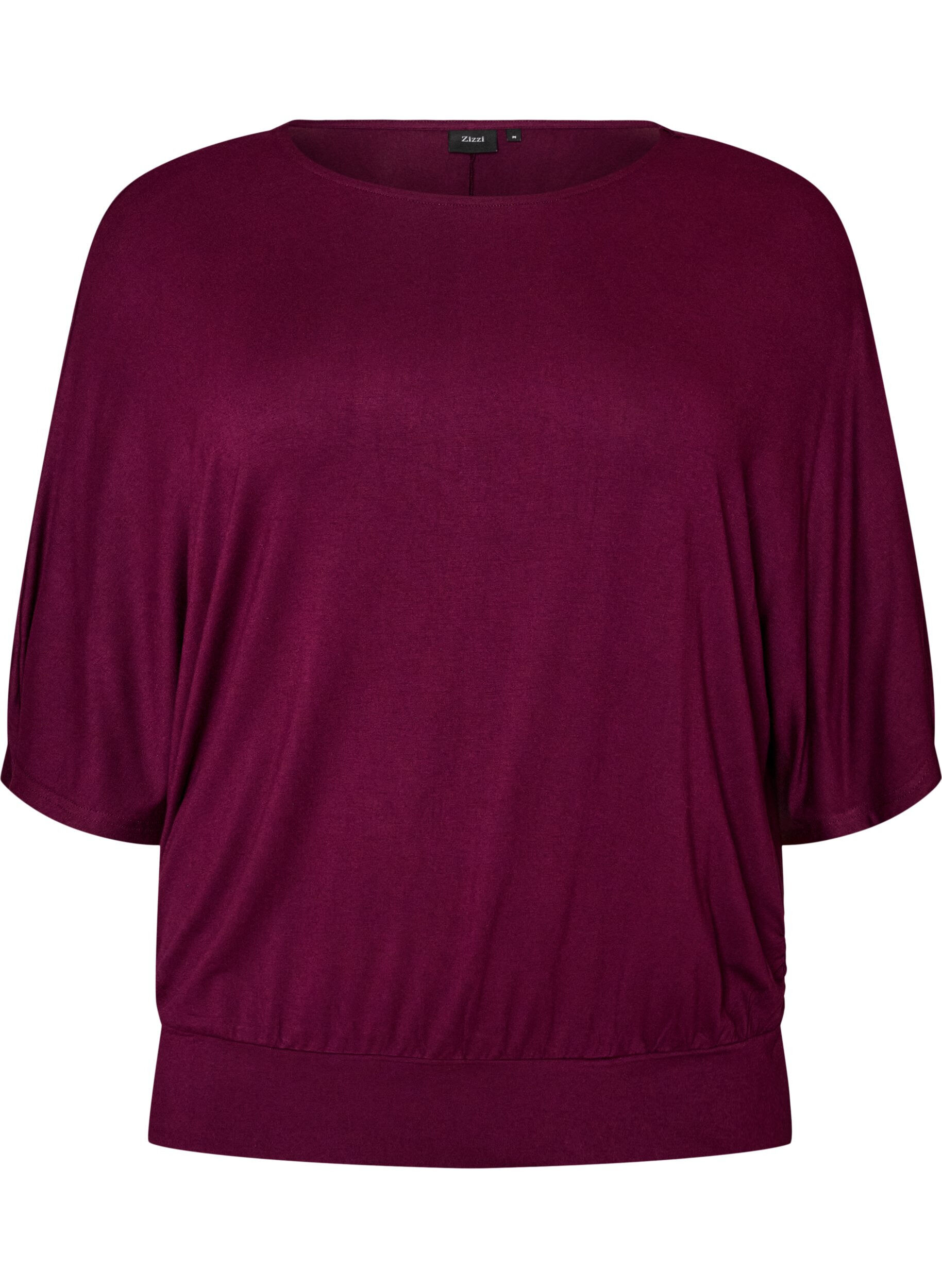 ZizziBlouse en jersey avec des manches ballon au coude, Violet, Packshot image number 0