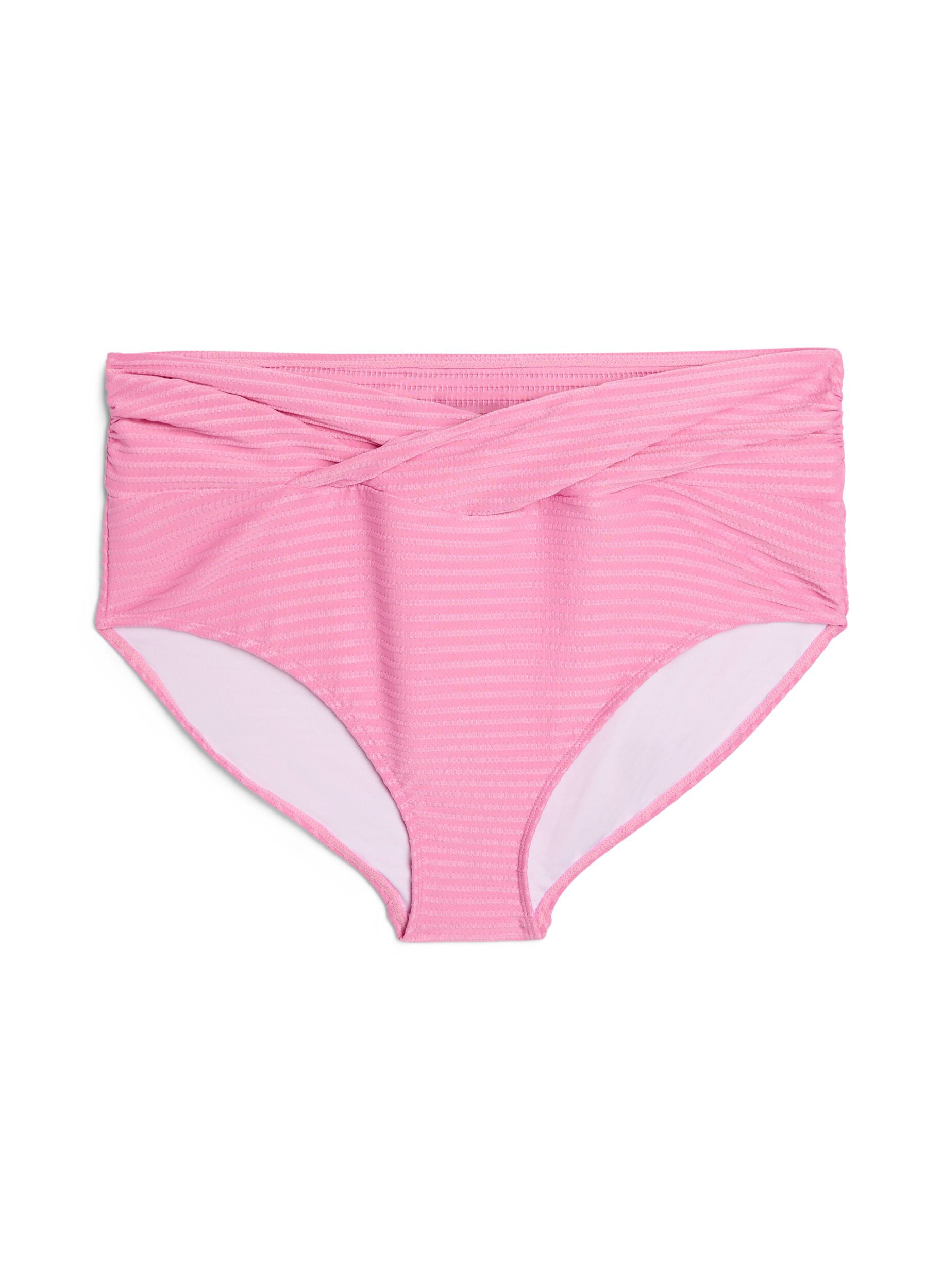 Zizzi Bas de bikini taille haute avec d&eacute;tails crois&eacute;s, Rose, Packshot image number 0