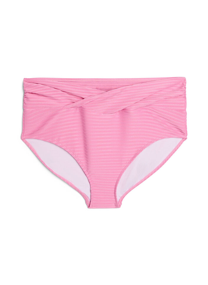 Bas de bikini taille haute avec d&eacute;tails crois&eacute;s, Rose, Packshot image number 0