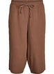 Pantalon culotte en mousseline de coton avec taille haute, Marron, Packshot image number 0