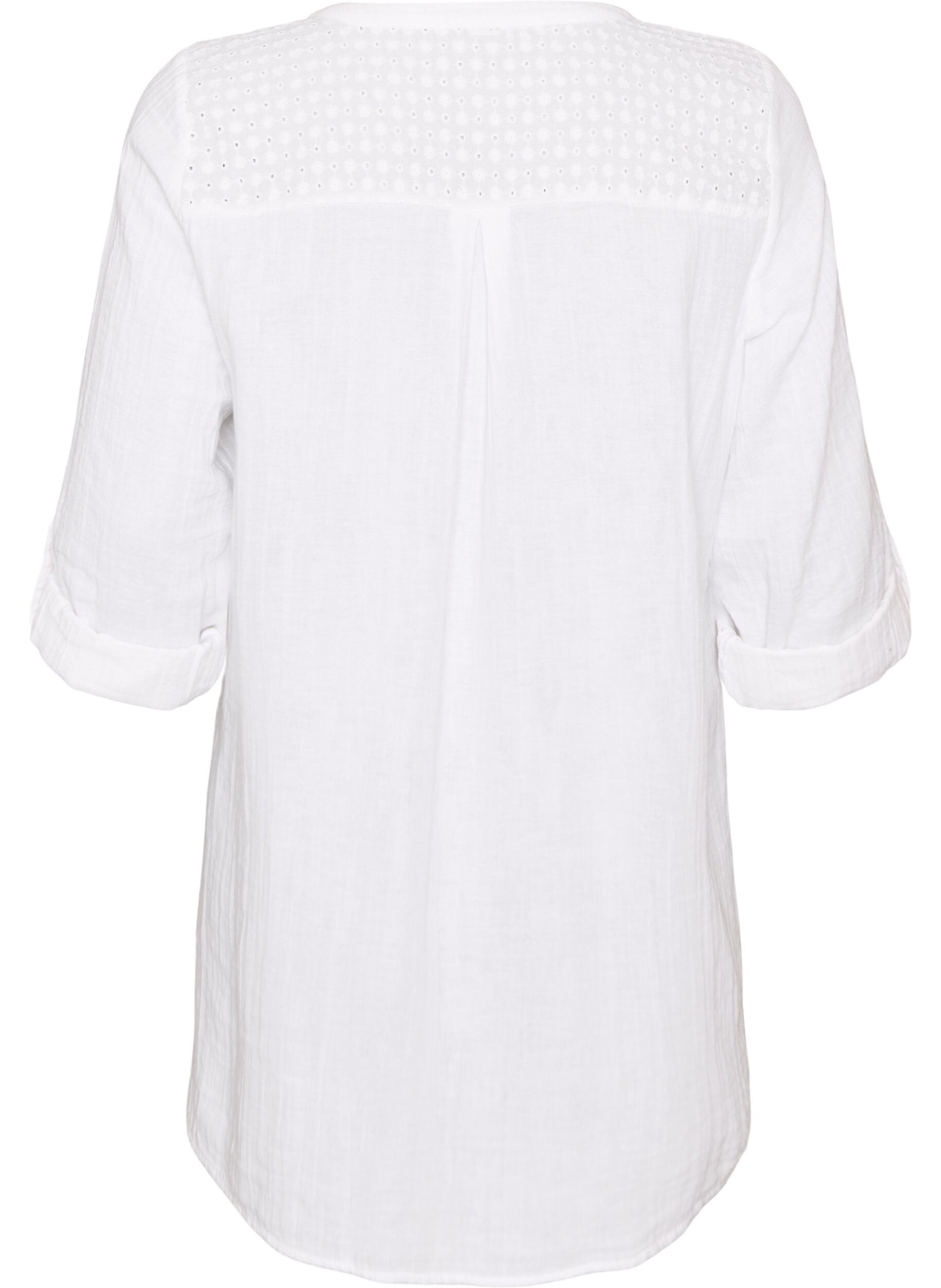 ZizziTunique en mousseline de coton avec broderie anglaise, Blanc, Packshot image number 1