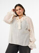 Blouse en viscose avec volants et manches longues, Vanille, Model image number 0