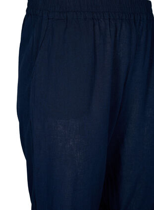Pantalon en coton uni avec du lin, Navy Blazer, Packshot image number 2