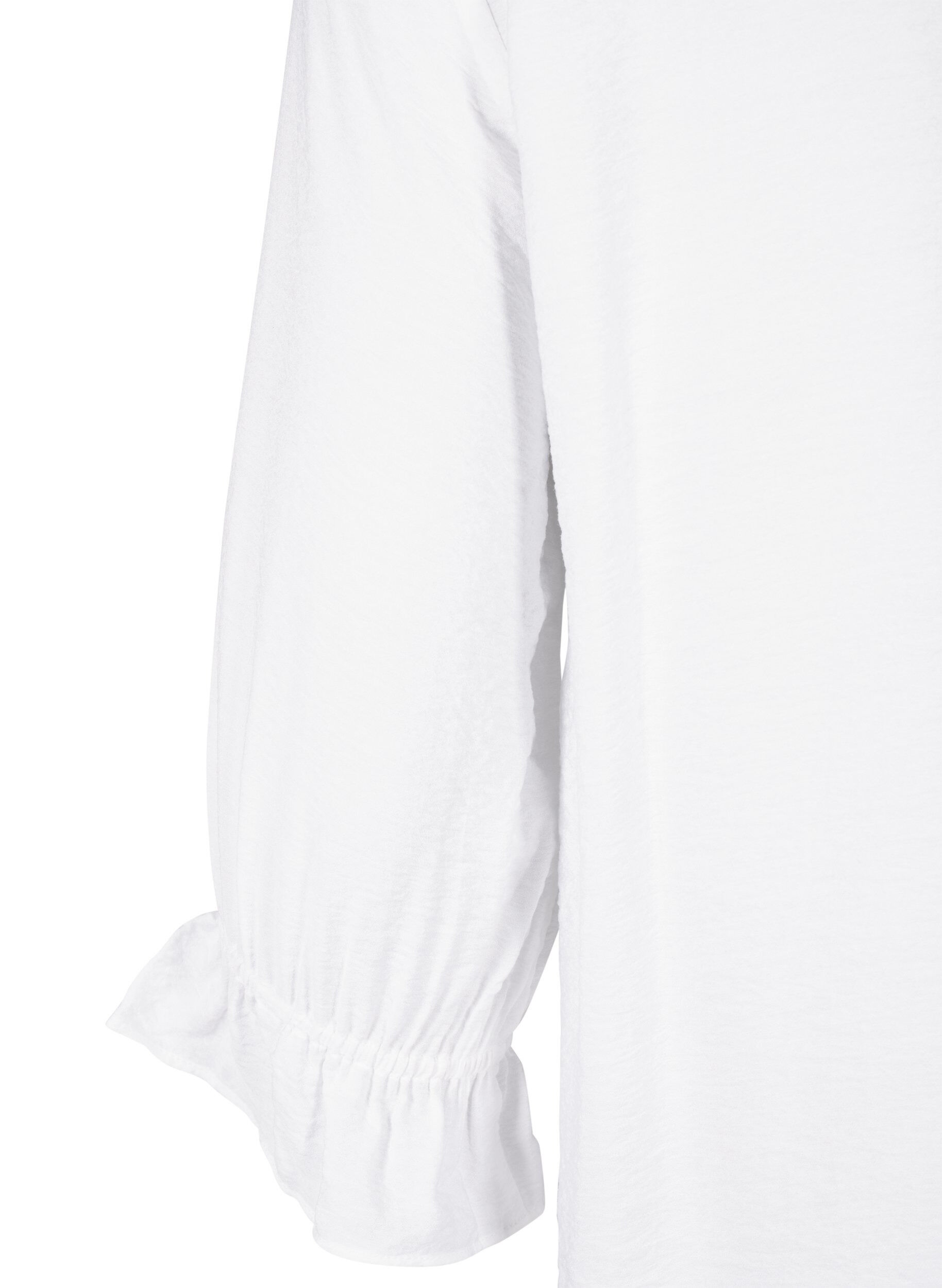 Zizzi Chemise longue en viscose avec d&eacute;tail en dentelle, Bright White, Packshot image number 3