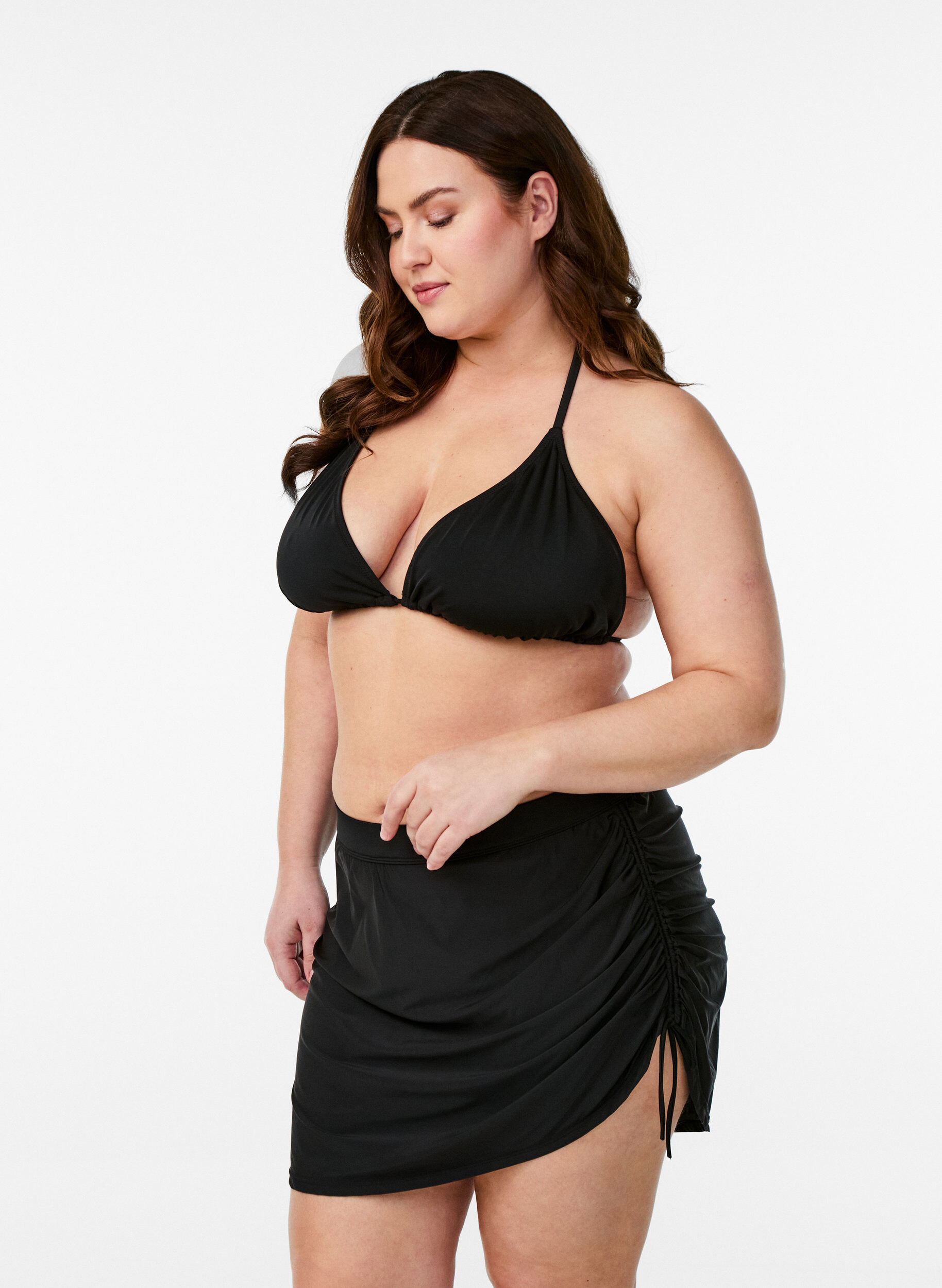 Zizzi Jupe de bikini avec culotte int&eacute;gr&eacute;e, Noir, Model image number 0