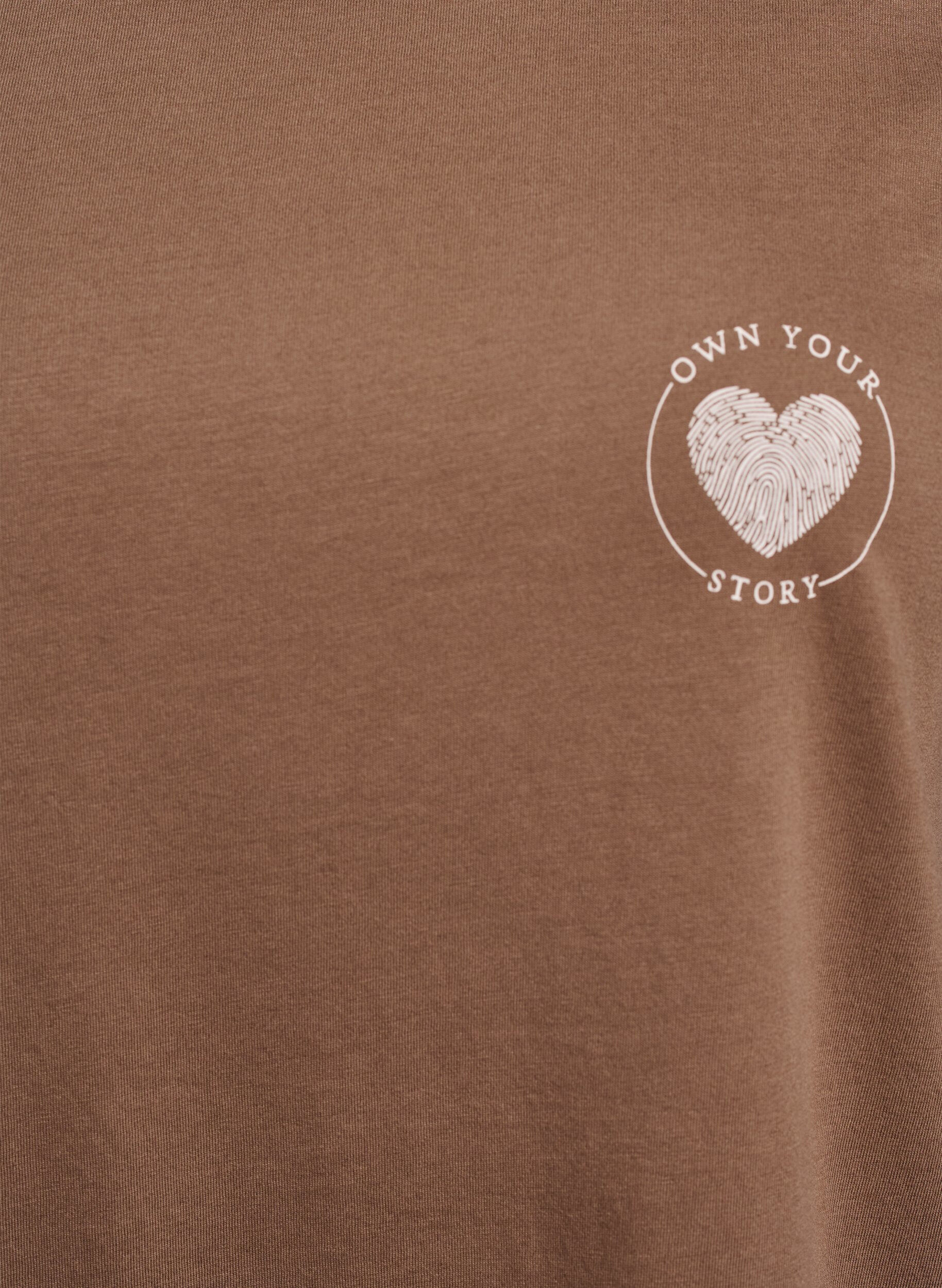 Zizzi T-shirt imprim&eacute;, Marron, Packshot image number 2