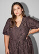 Robe midi en jacquard floral, Marron, Model image number 2