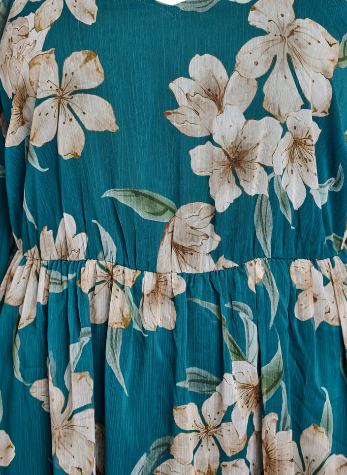 Robe de soir&eacute;e en mousseline &agrave; manches longues, Vert, Packshot image number 2