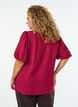 Blouse avec manches ballon et col en V, Bordeaux, Model image number 2