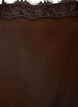 Haut long en satin bord&eacute; de dentelle, Marron, Packshot image number 3