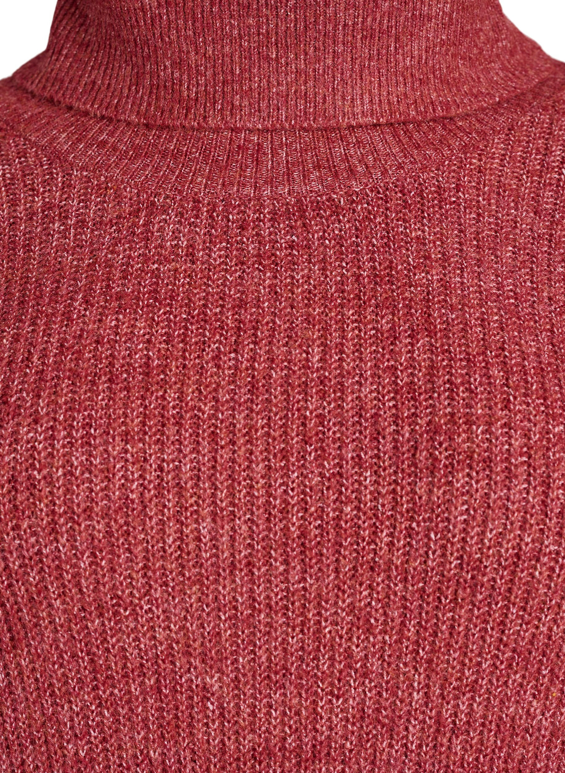 ZizziRobe en maille &agrave; col roul&eacute;, Bordeaux, Packshot image number 2
