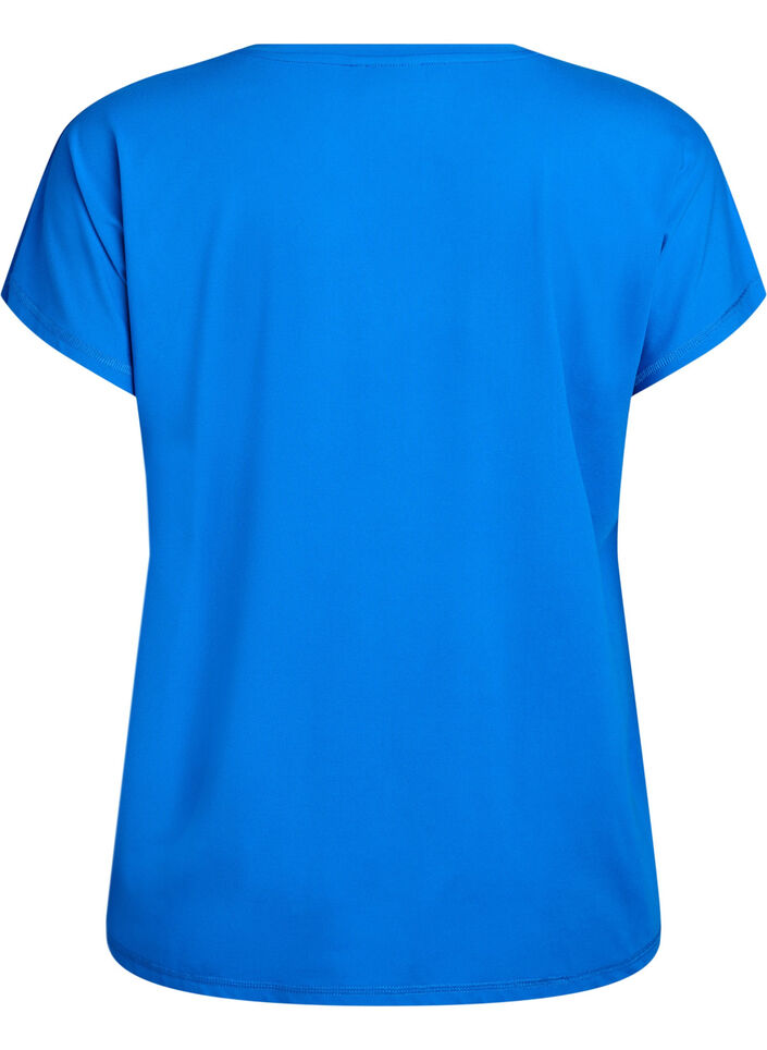 T-shirt de sport couleur unie, Bleu intense, Packshot