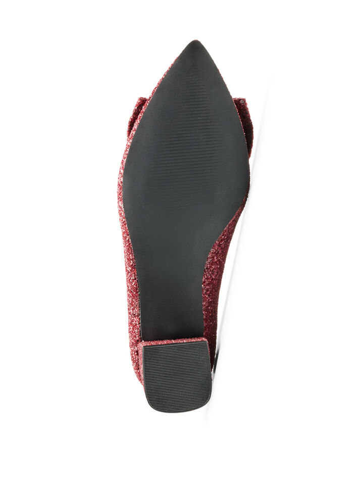 Escarpin &agrave; paillettes avec n&oelig;ud, Bordeaux, Packshot image number 4