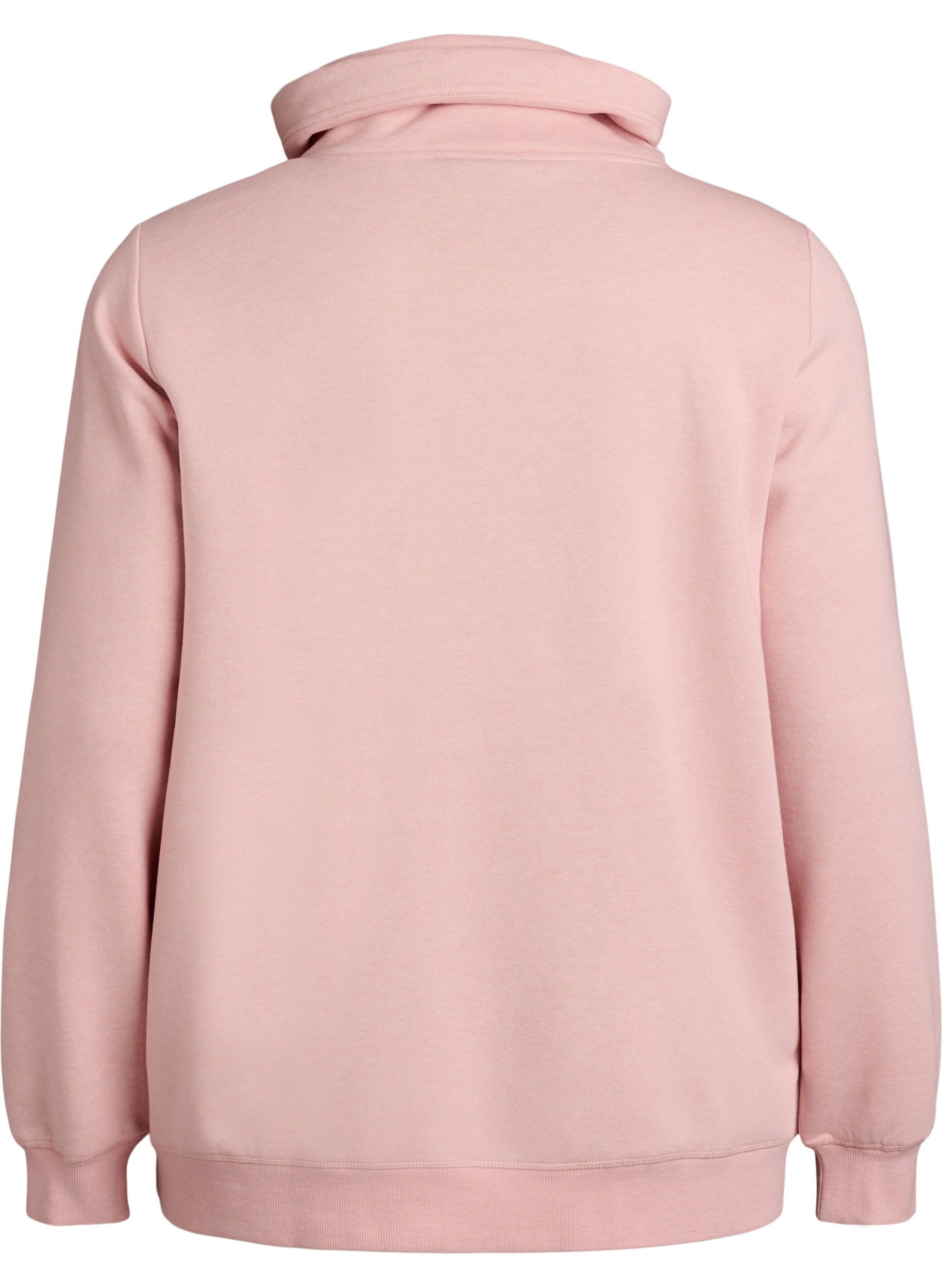 ZizziSweatshirt avec col montant et poches, Rose poudr&eacute;e, Packshot image number 1
