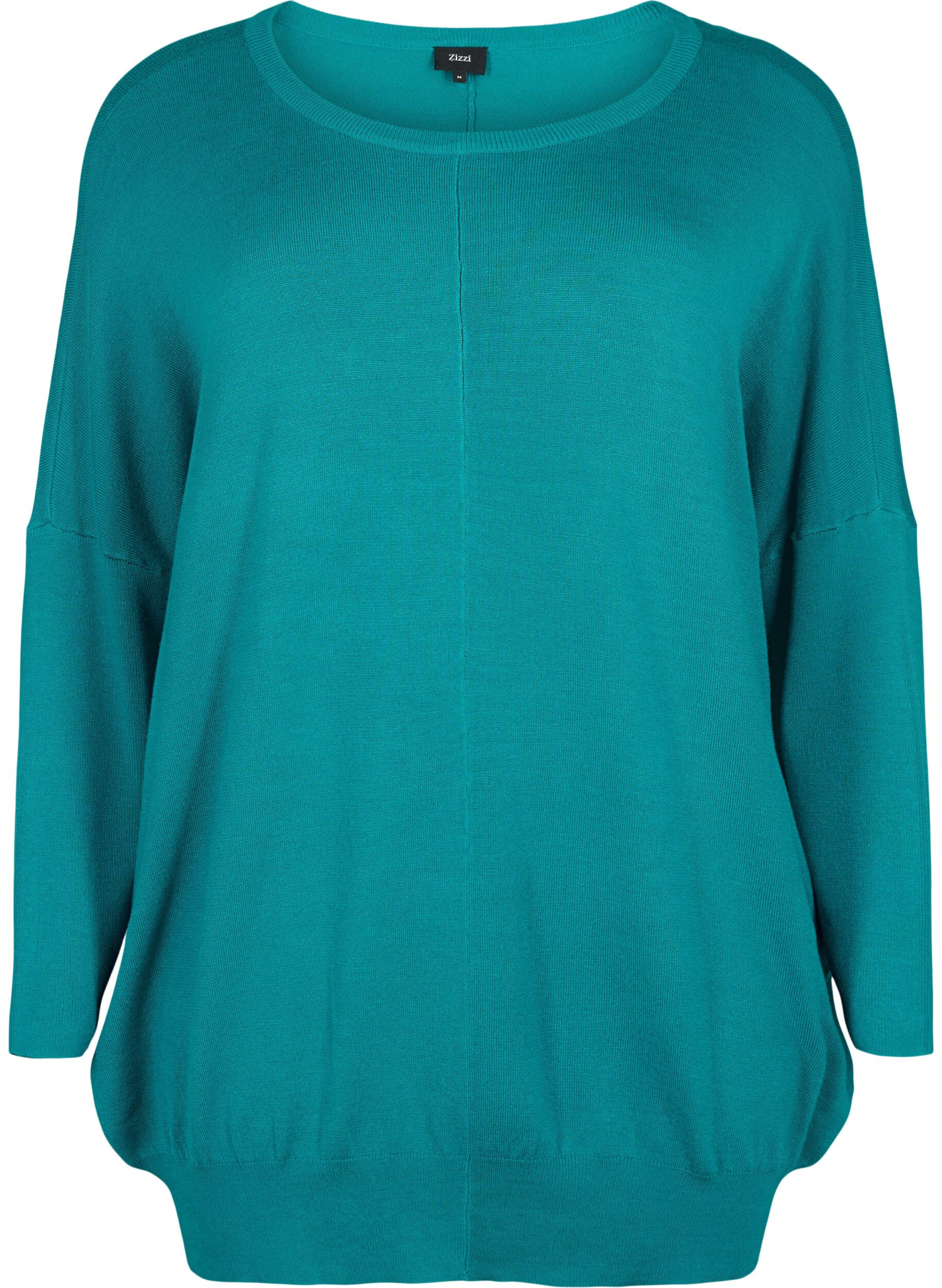 Zizzi Tunique en maille en m&eacute;lange de viscose, Deep Lake, Packshot image number 0