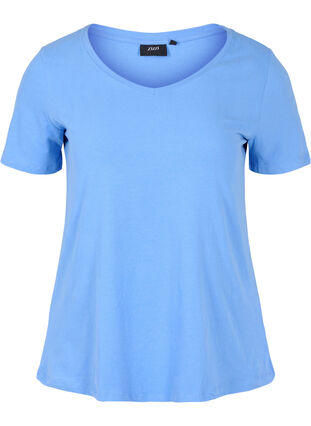 T-shirt en coton uni basique, Ultramarine, Packshot image number 0