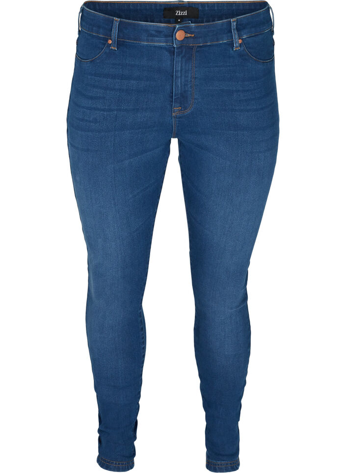 Jeggings en coton m&eacute;lang&eacute;, Blue denim, Packshot image number 0