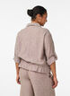 Chemisier en lin et viscose avec une taille ajustable, Marron, Model image number 2