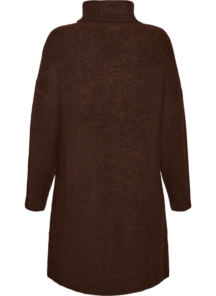 Robe en maille &agrave; col roul&eacute;, Marron, Packshot image number 1