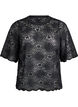 Blouse en dentelle avec un motif graphique et des manches 1/2, Noir, Packshot image number 0