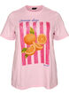 T-shirt en coton bio avec imprim&eacute; sur le devant, Rose, Packshot image number 0