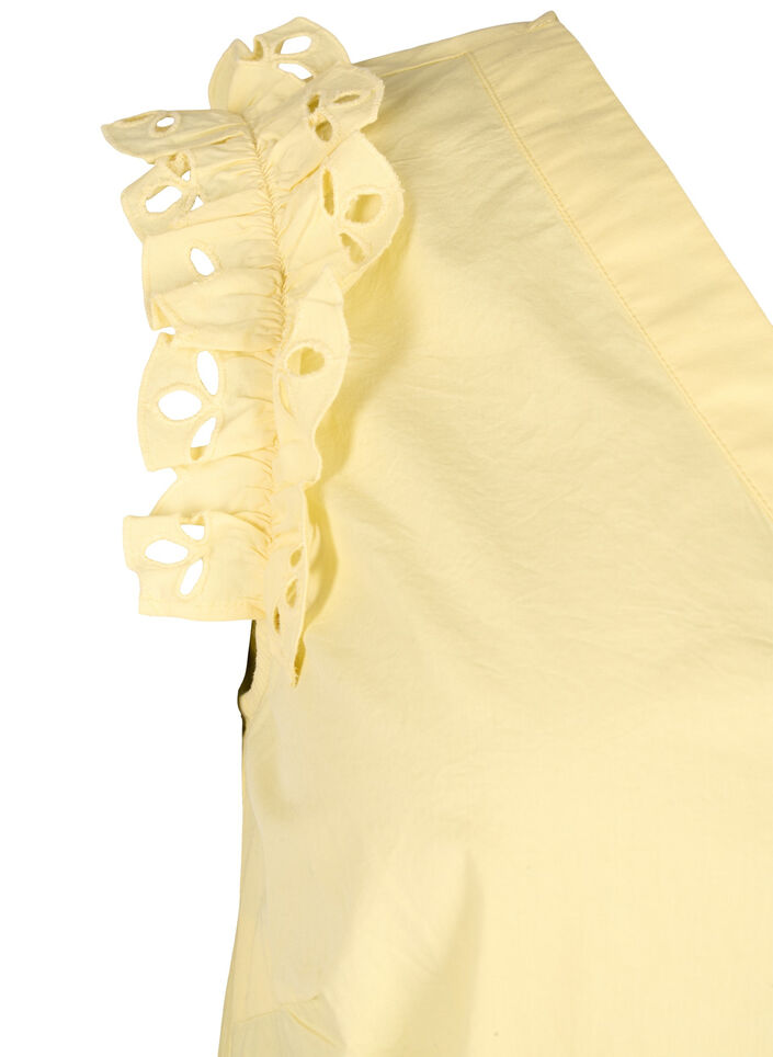 Top en coton sans manches avec volants, Jaune, Packshot image number 3