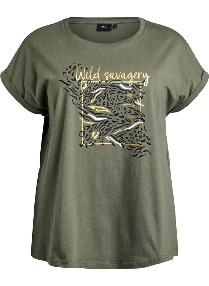 T-shirt à imprimé animal et texte, Thyme W. Wild, Packshot image number 0