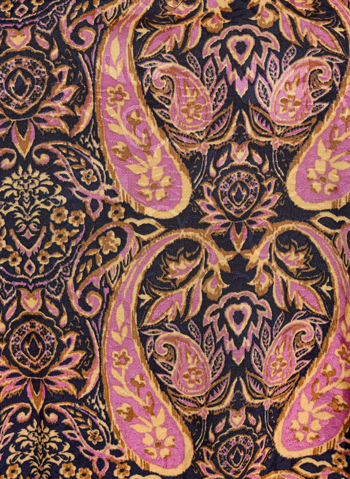 Robe courte coupe évasée avec imprimé paisley, Bleu, Packshot image number 2