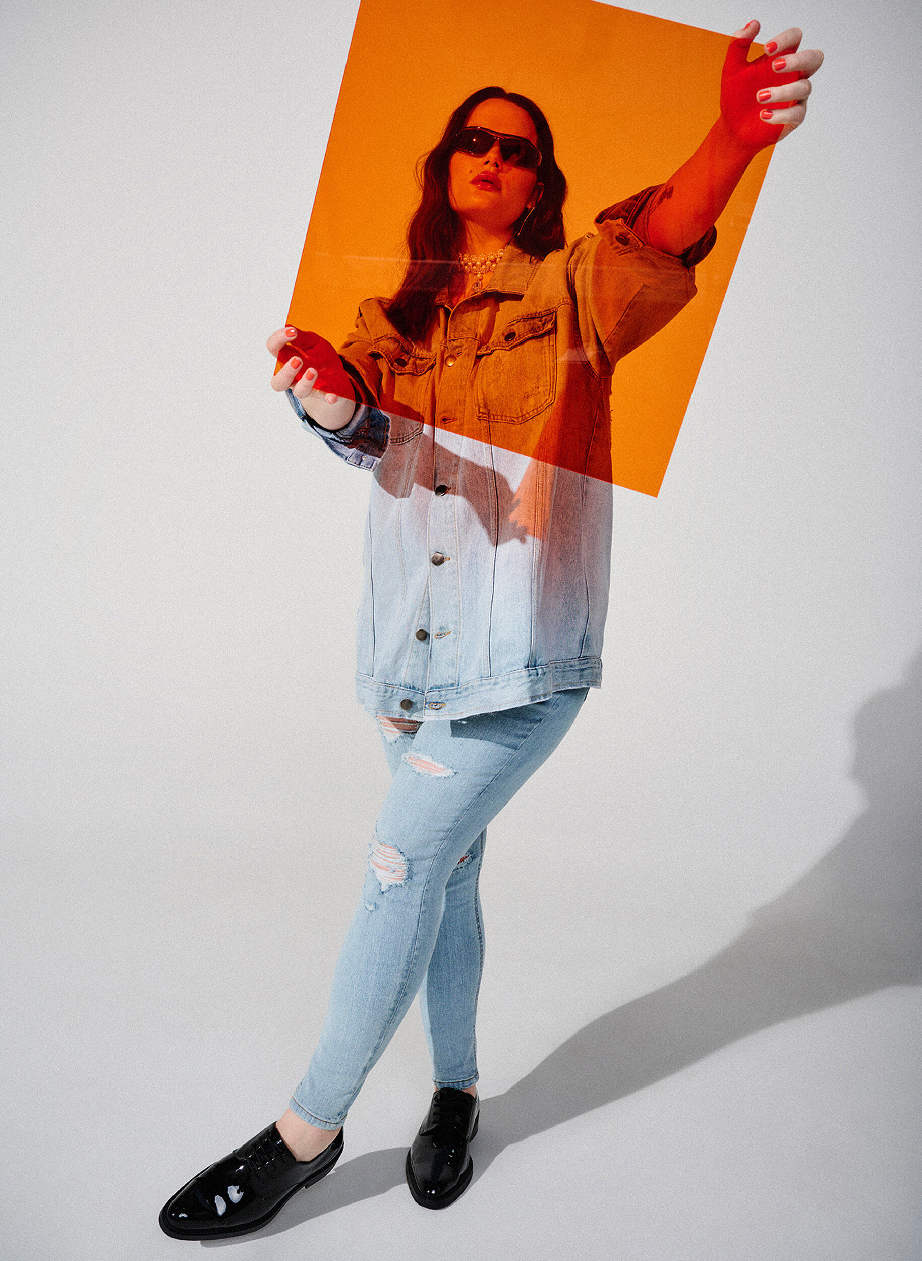 Zizzi Jean slim avec traces d'abrasion, Light Blue, Image image number 0