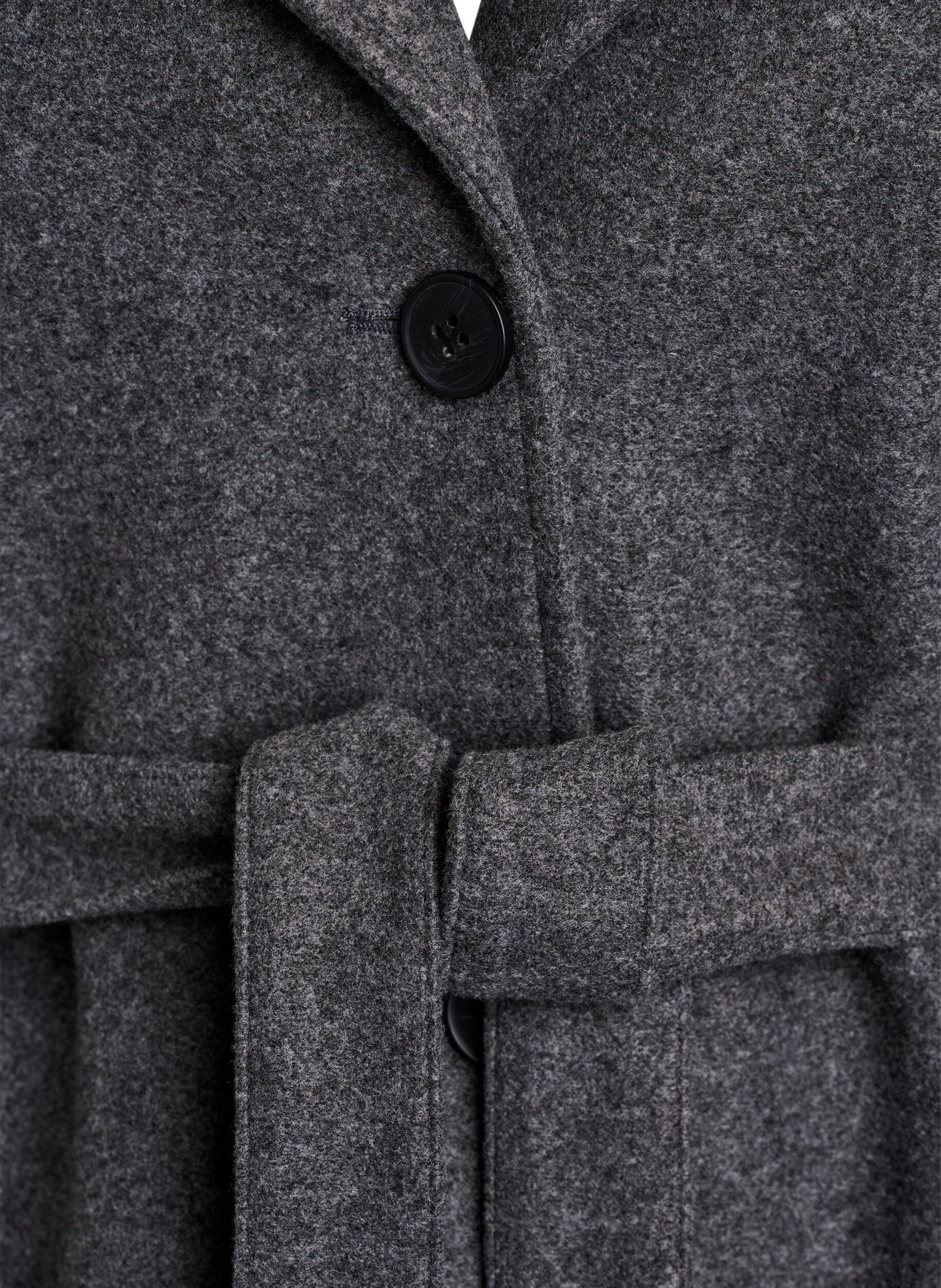 Zizzi Manteau court avec une ceinture, Gris, Packshot image number 2