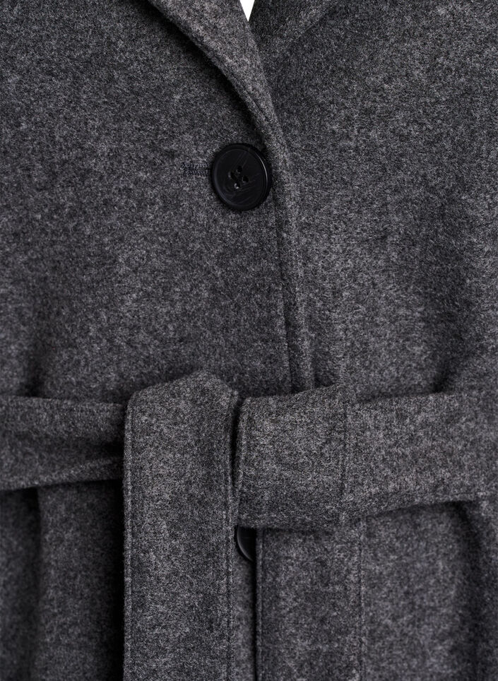 Manteau court avec une ceinture, Gris, Packshot image number 2