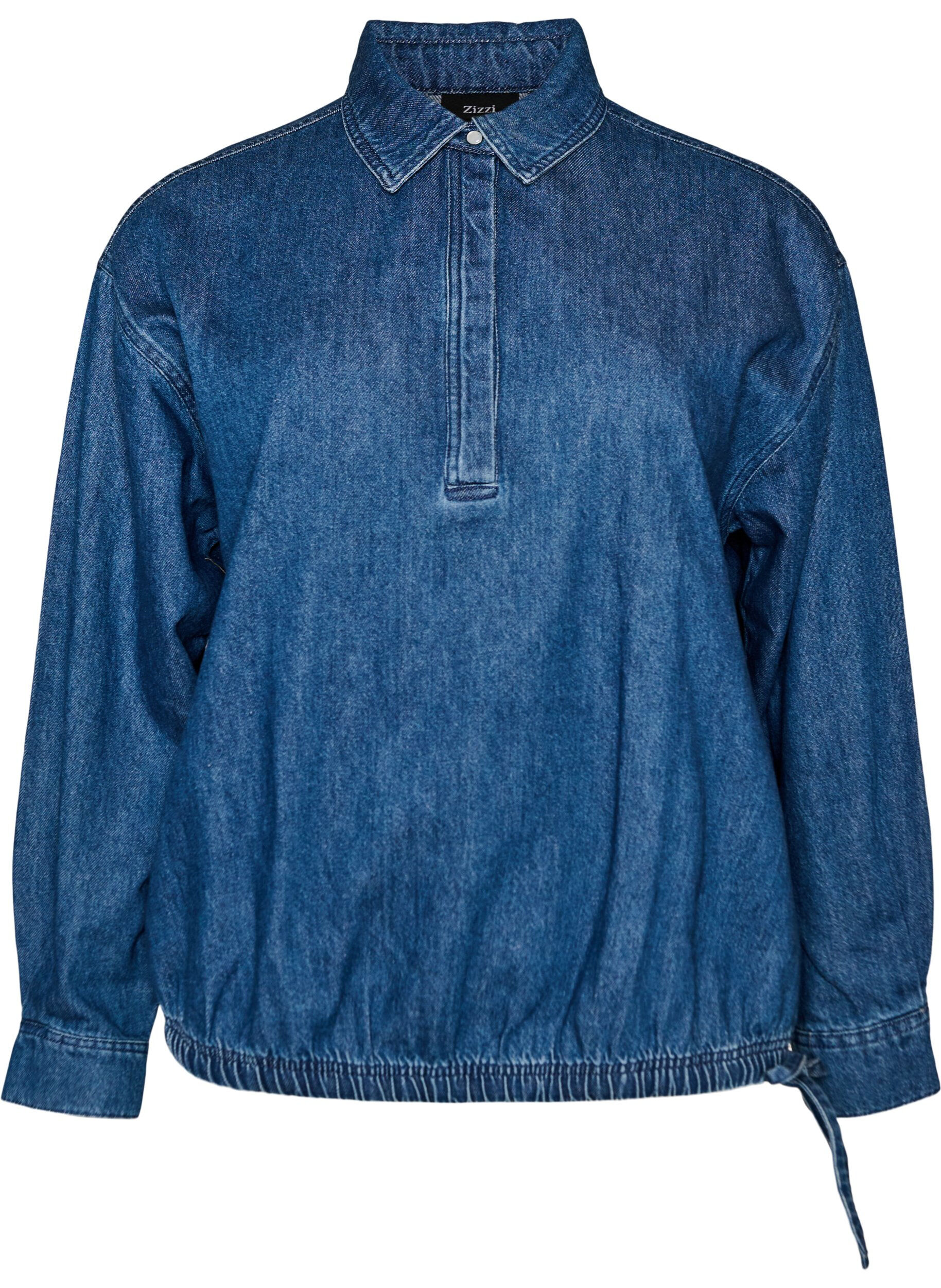 Blouse en jean coupe ballon