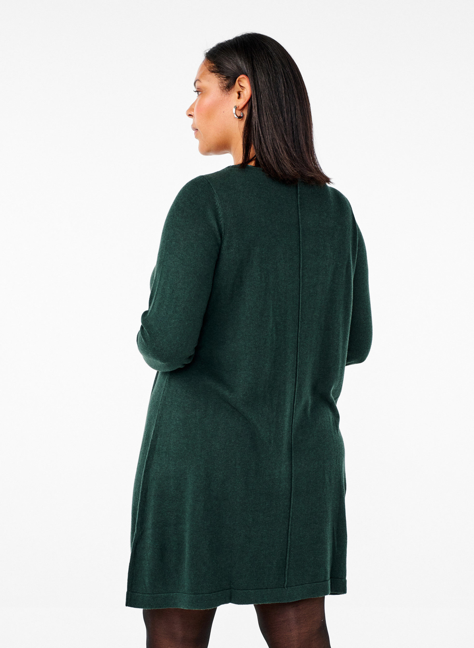 ZizziRobes tricot&eacute;es en m&eacute;lange coton-viscose, Vert, Model image number 2