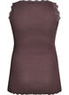 Top avec finitions en dentelle, Marron, Packshot image number 1