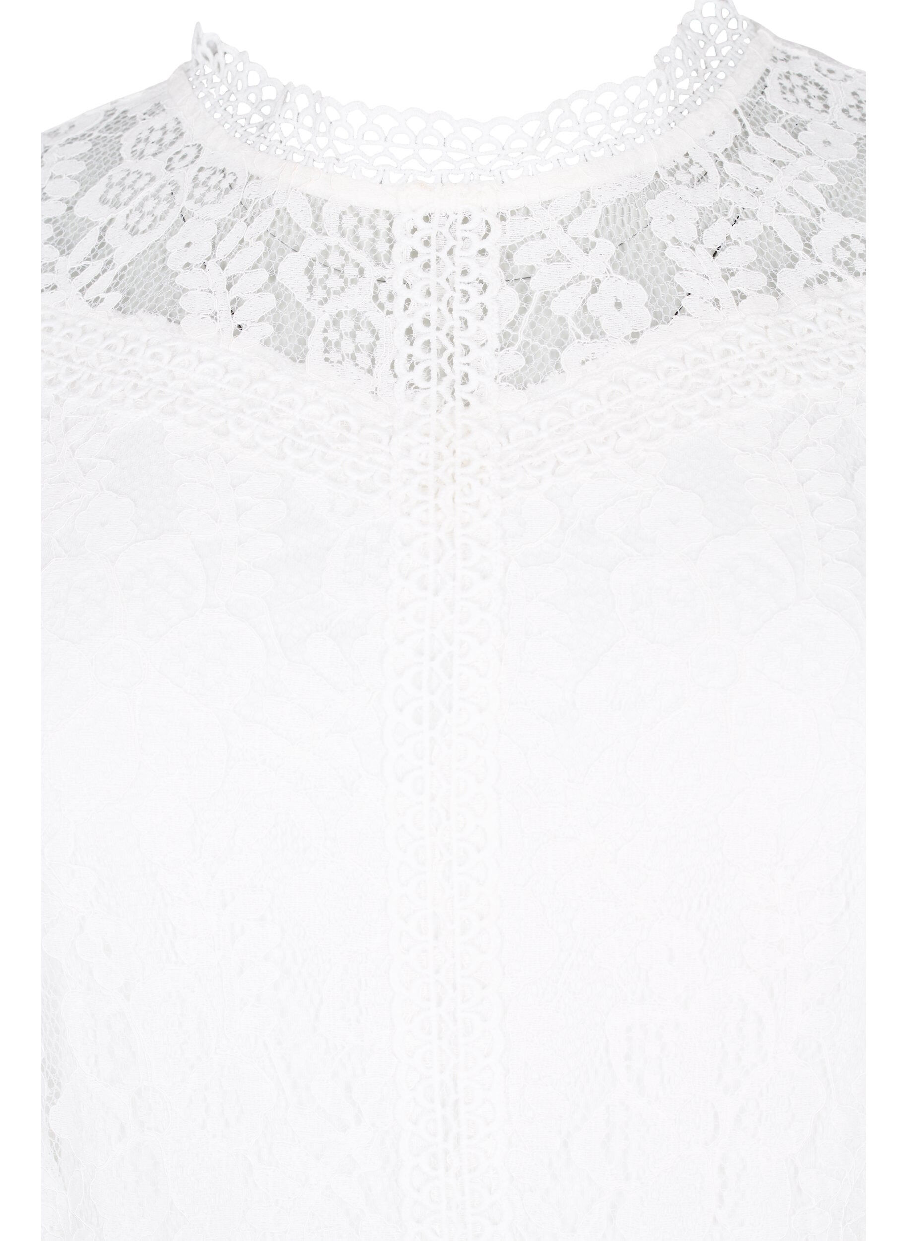 Zizzi Robe en dentelle sans manches, Bright White, Packshot image number 2