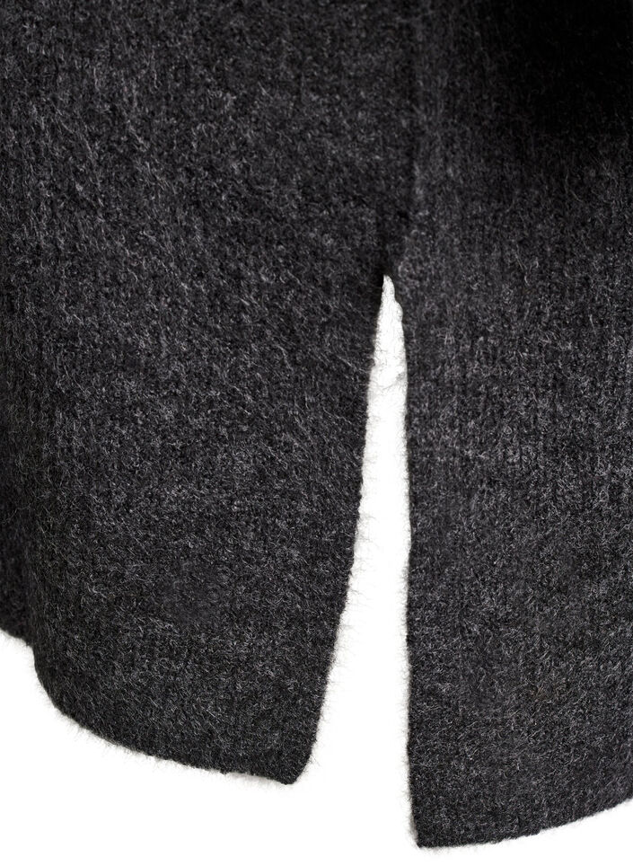 Cardigan long c&ocirc;tel&eacute; sans fermeture, Gris anthracite, Packshot image number 3