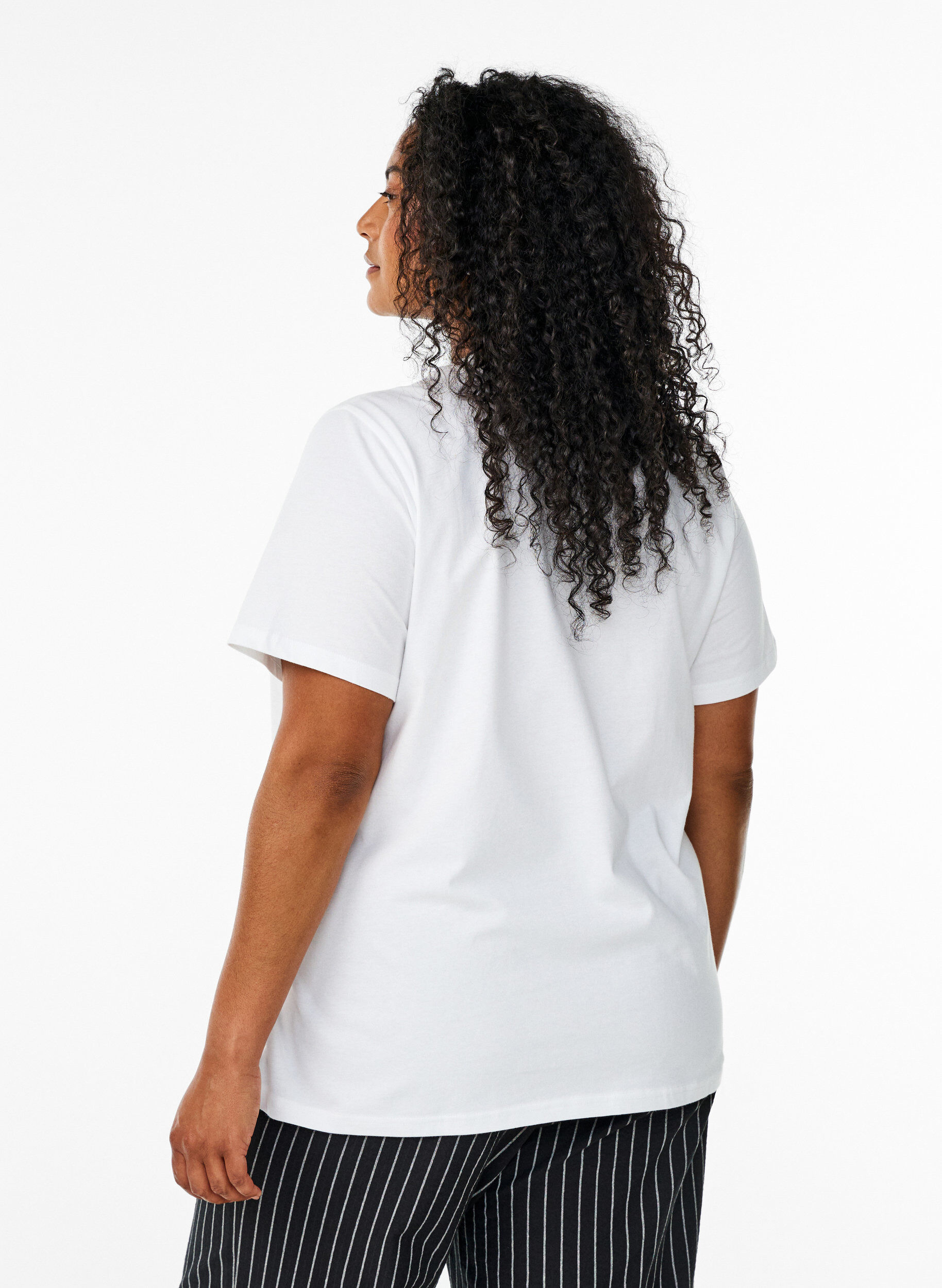 ZizziT-shirt en coton biologique avec motif d'agrumes, Blanc, Model image number 1
