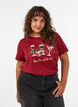 T-shirt de No&euml;l en coton bio, Rouge, Model image number 0