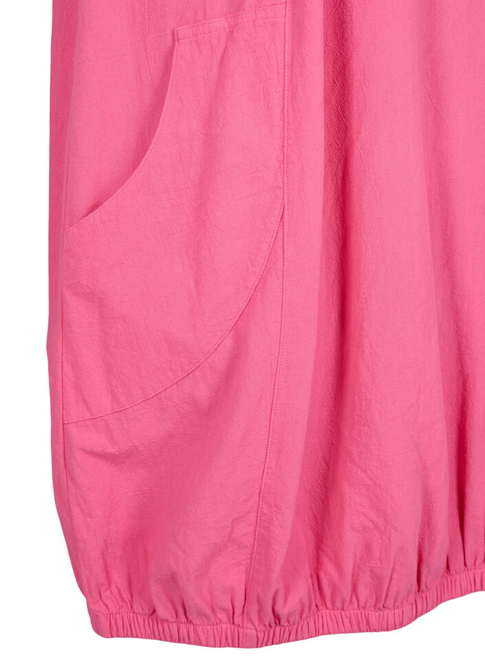 Robe en coton &agrave; manches courtes, Rose, Packshot image number 3