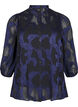 Chemisier en mousseline à motif jacquard, Evening Blue, Packshot image number 0