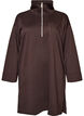 Robe-sweat sportive avec col montant et fermeture zipp&eacute;e, Marron, Packshot image number 0