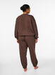 Pantalon de jogging taille haute avec poches, Marron, Model image number 1