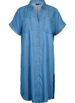 Robes à manches courtes en lyocell (TENCEL™), Medium Blue Denim, Packshot image number 0