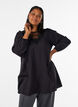 Tunique en viscose avec dentelle, Noir, Model image number 0