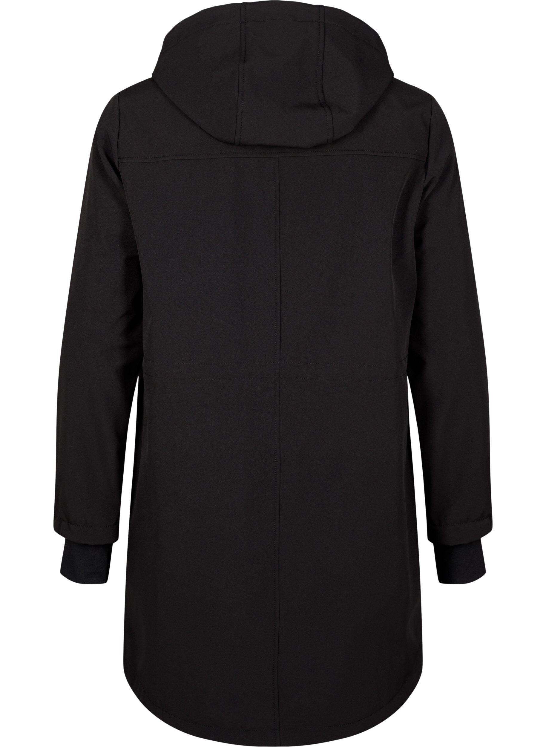ZizziVeste softshell avec capuche amovible, Noir, Packshot image number 1